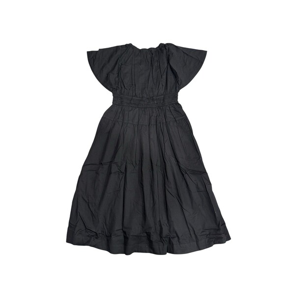 Free Assembly Black Cotton Flutter Sleeve Smocked Waist Dress Size M (8–10) NWT - Picture 6 of 8